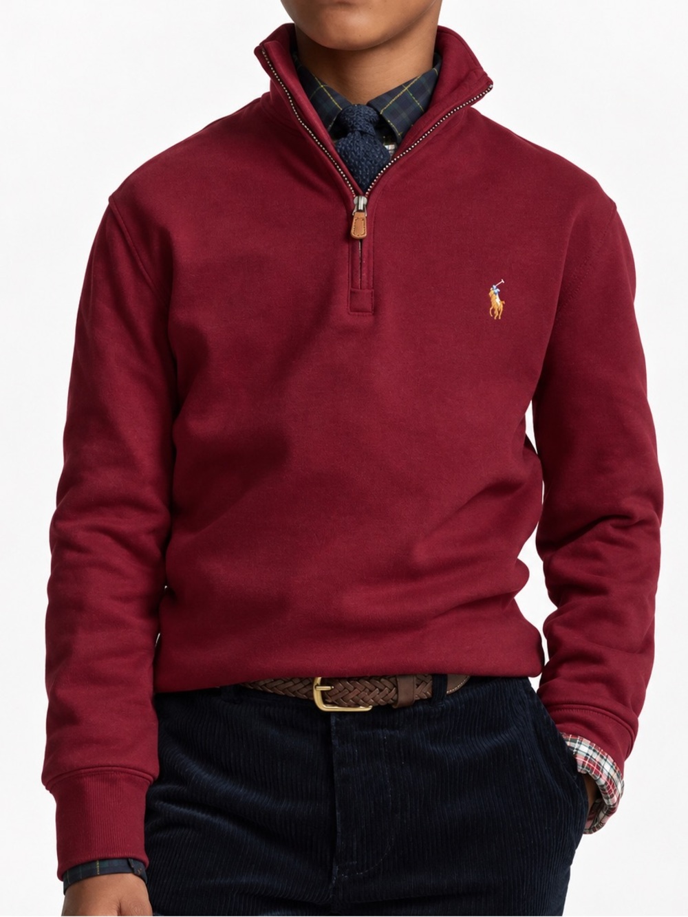 EUC Polo by Ralph Lauren Boys’ Burgundy Quarter-Zip Sweatshirt